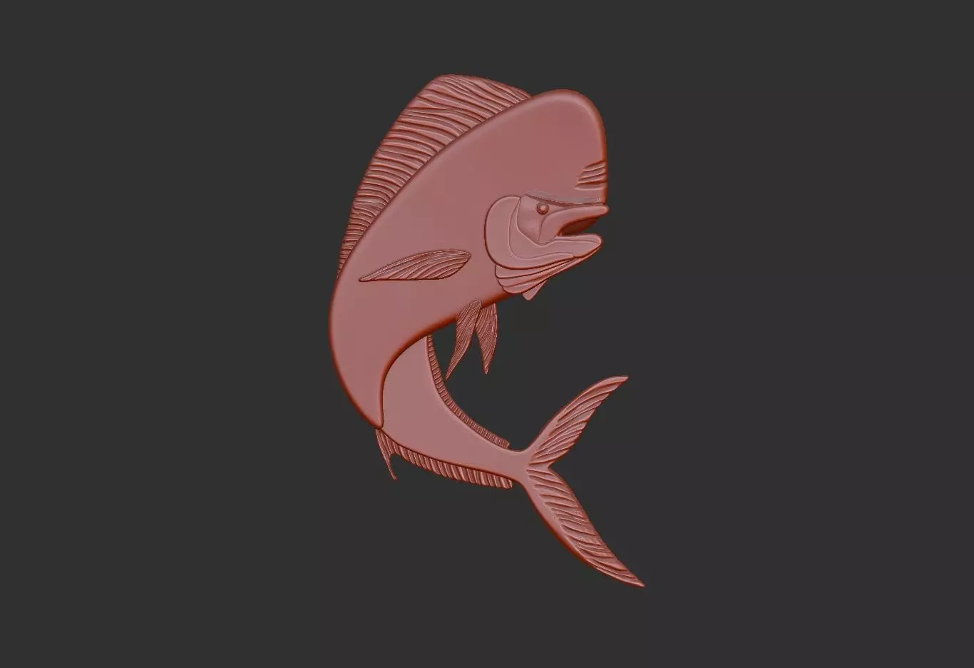 mahi mahi dolphin fish 3D print model