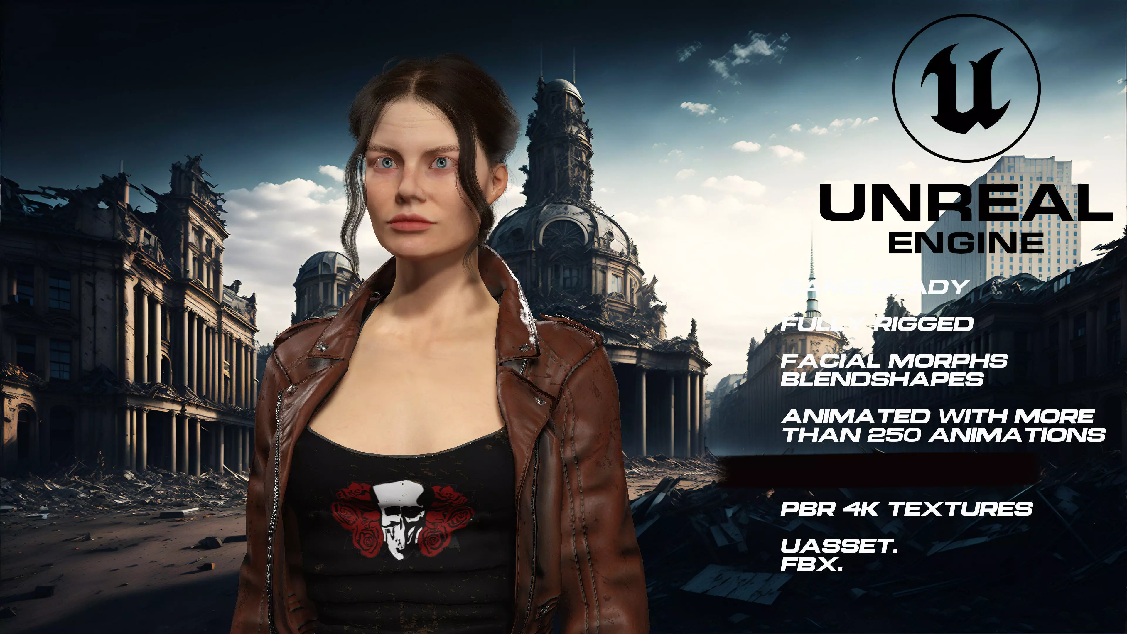 Zombie Hunter full rigged - game ready - animated Low-poly 3D model_0