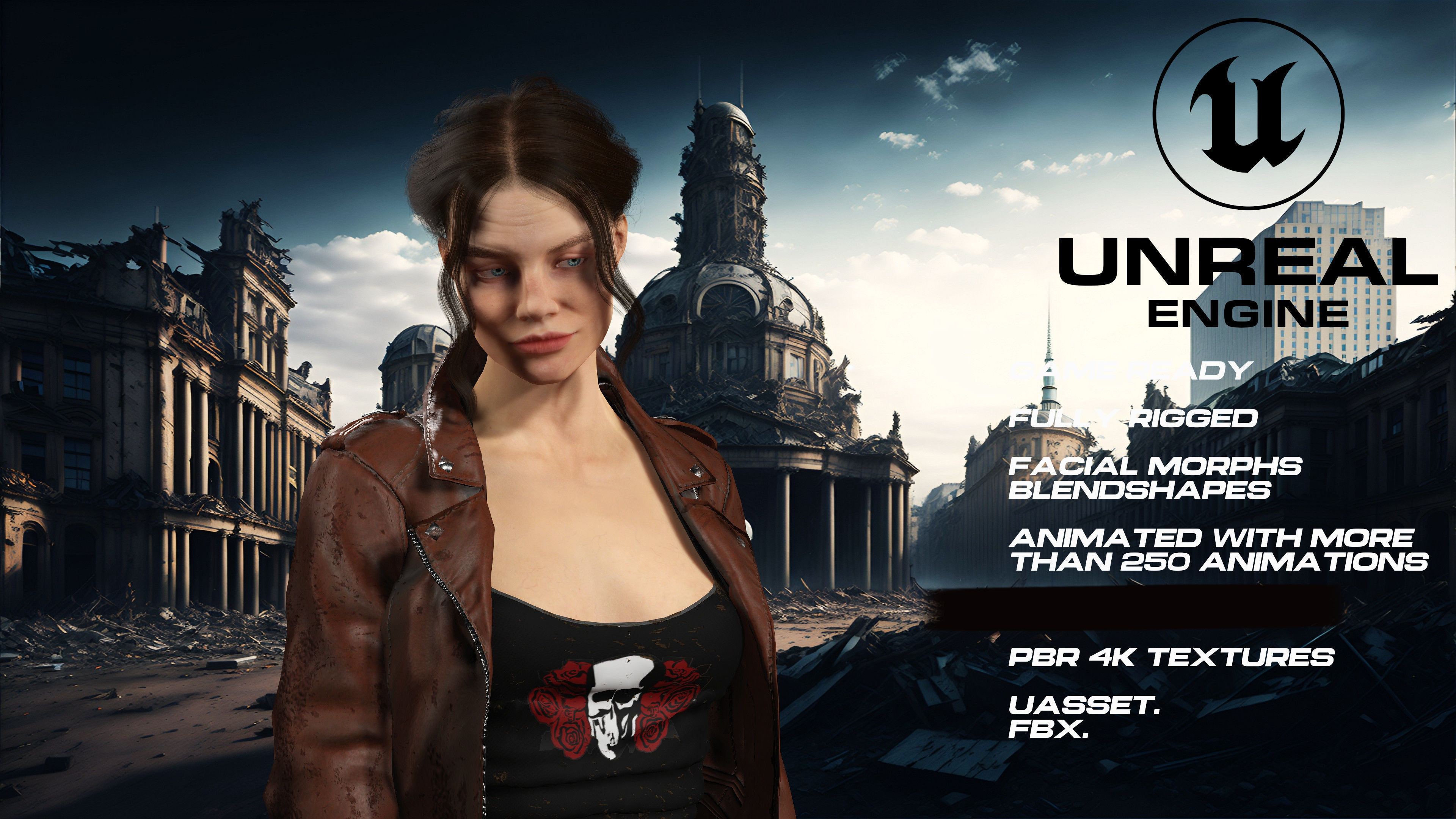 Zombie Hunter full rigged - game ready - animated Low-poly 3D model_6