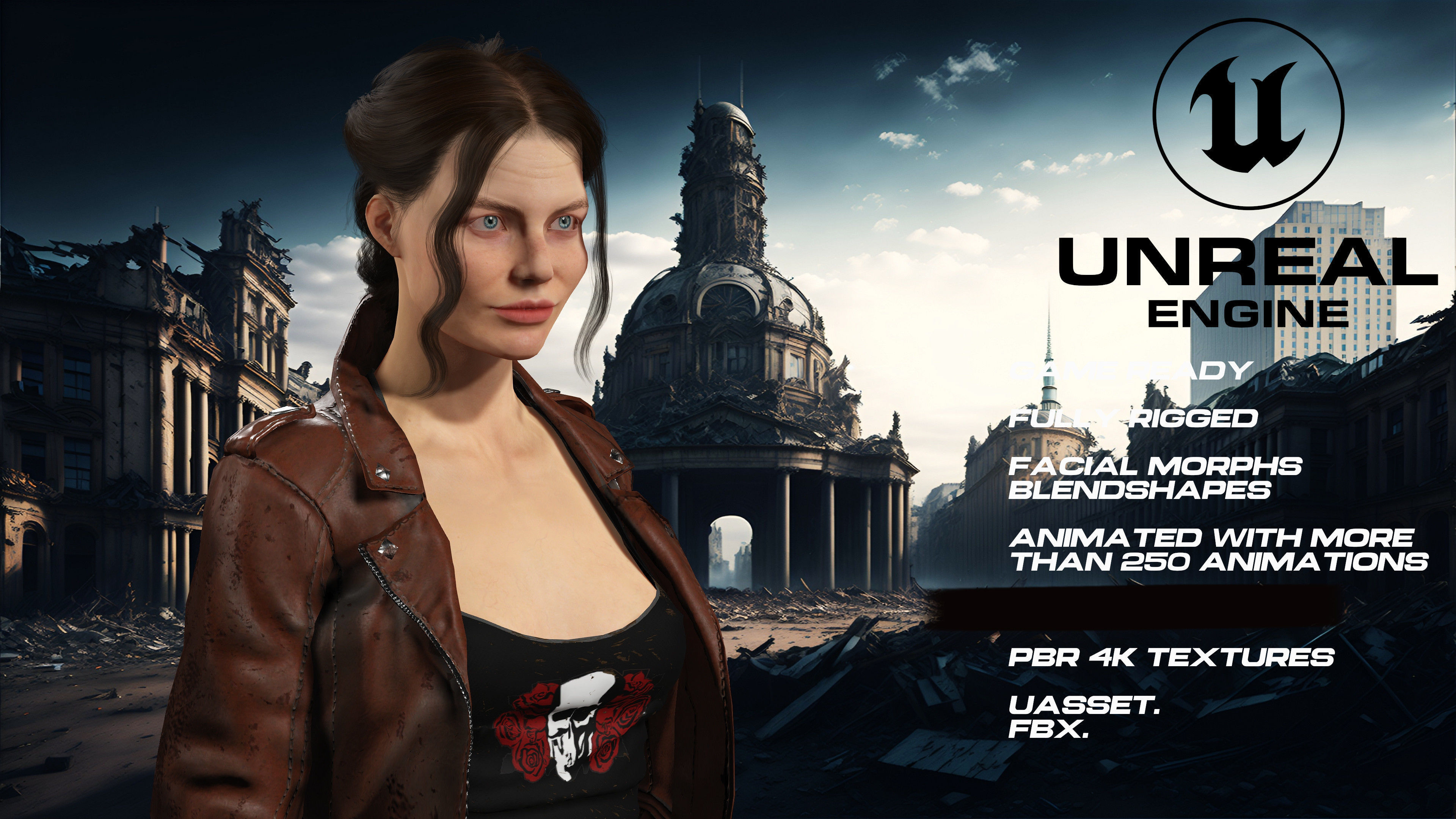 Zombie Hunter full rigged - game ready - animated Low-poly 3D model_3