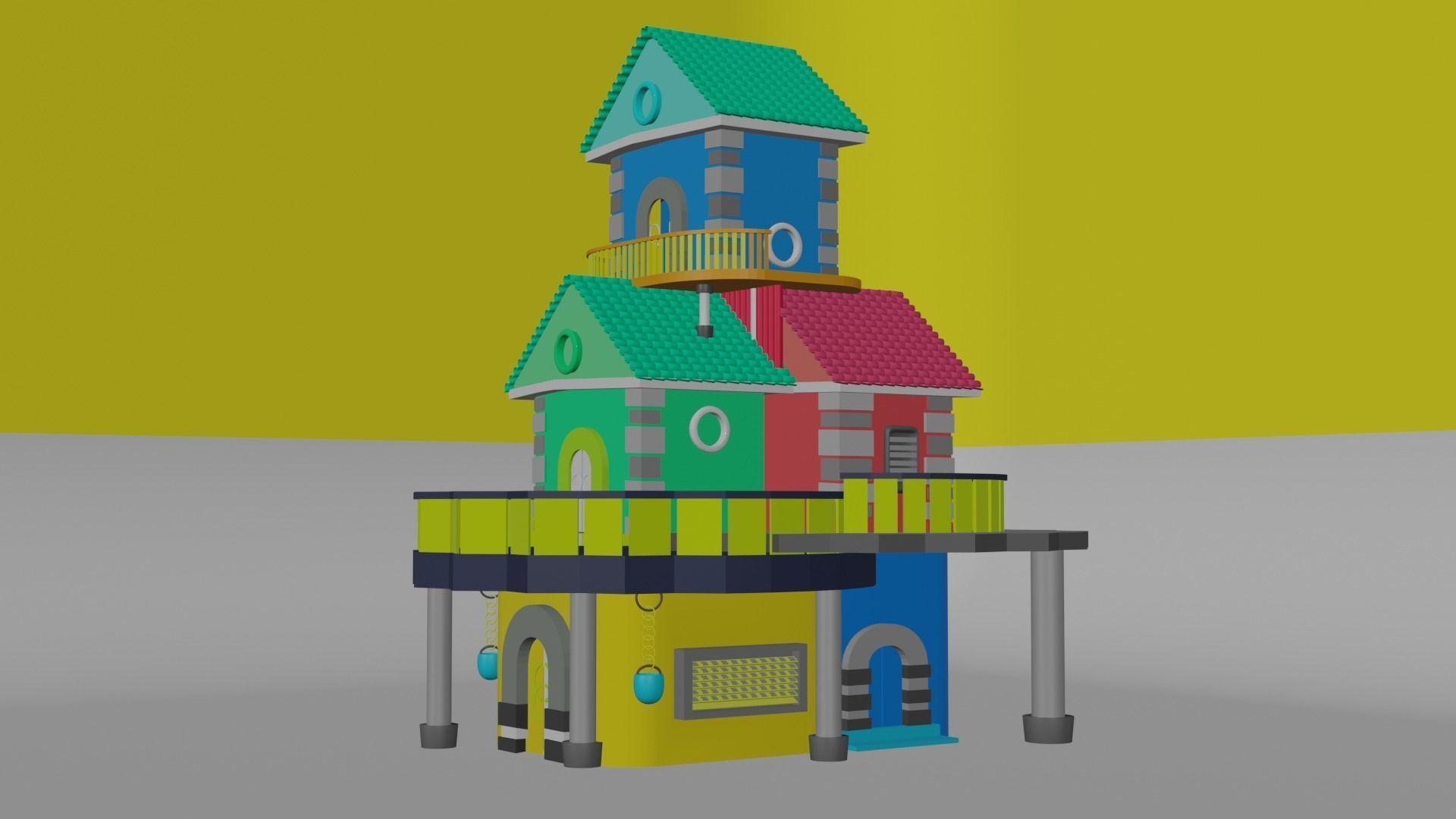 CARTOON HOUSE  3D model_4