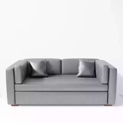 Stylish Black 2-Seater Leather Sofa