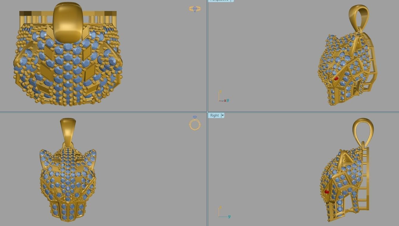 Panther Pendant 3D print model_5