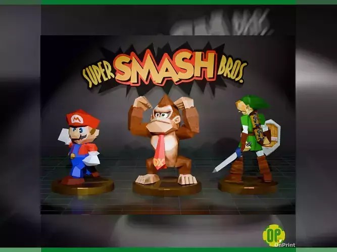 SMASH BROS - Team1 - Mario-DK-Link - Printables