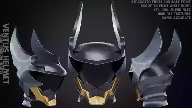 Kingdom Hearts Ventus Helmet for Cosplay 3D print model