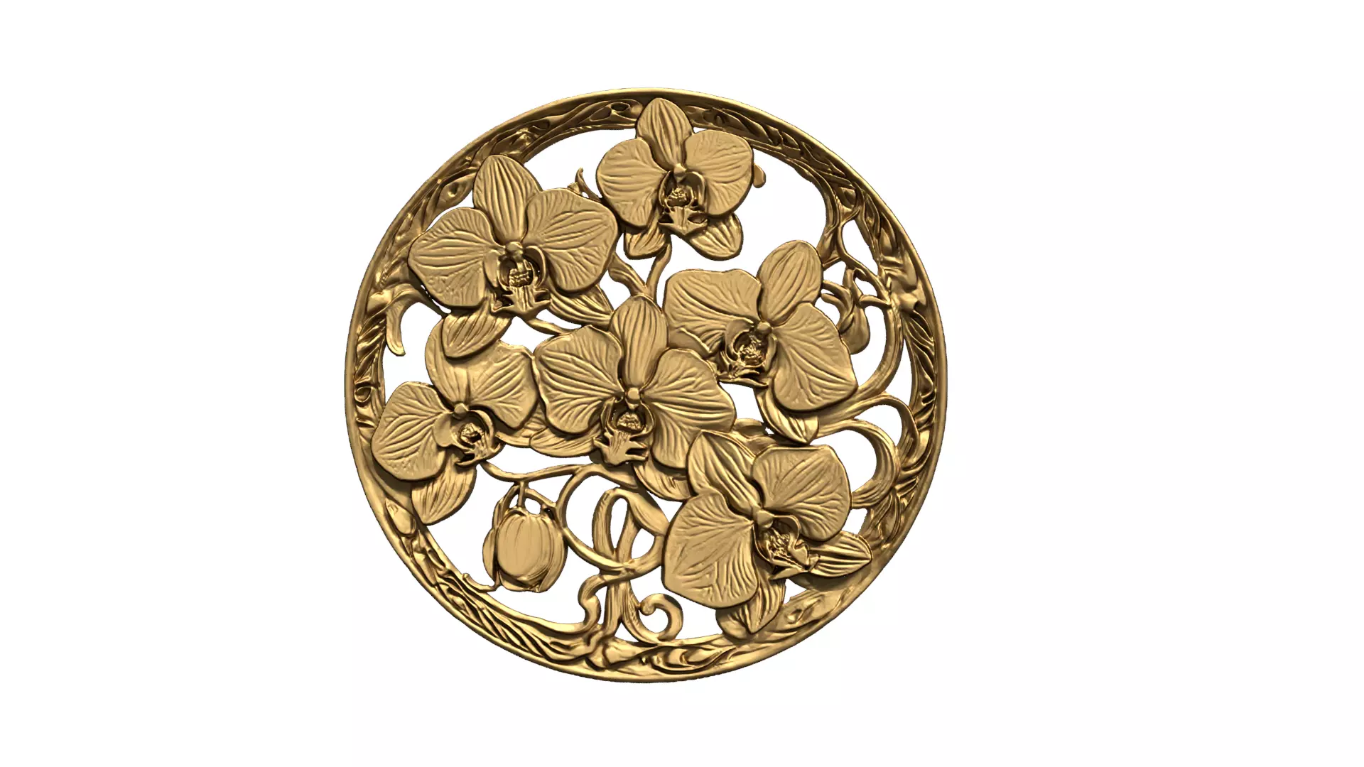 Classic circular carved decor ornament 10 3D print model_0