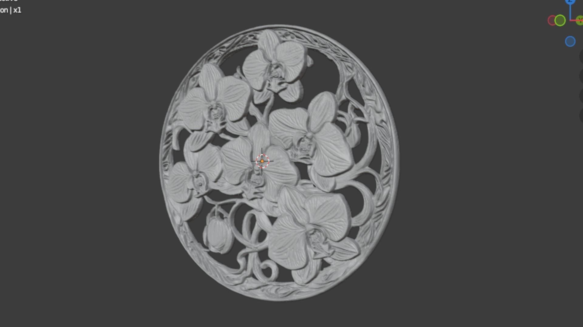 Classic circular carved decor ornament 10 3D print model_5