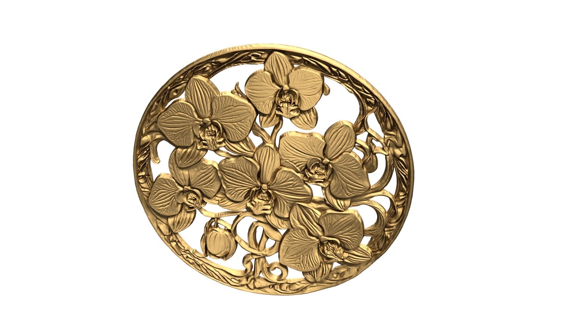 Classic circular carved decor ornament 10 3D print model_6