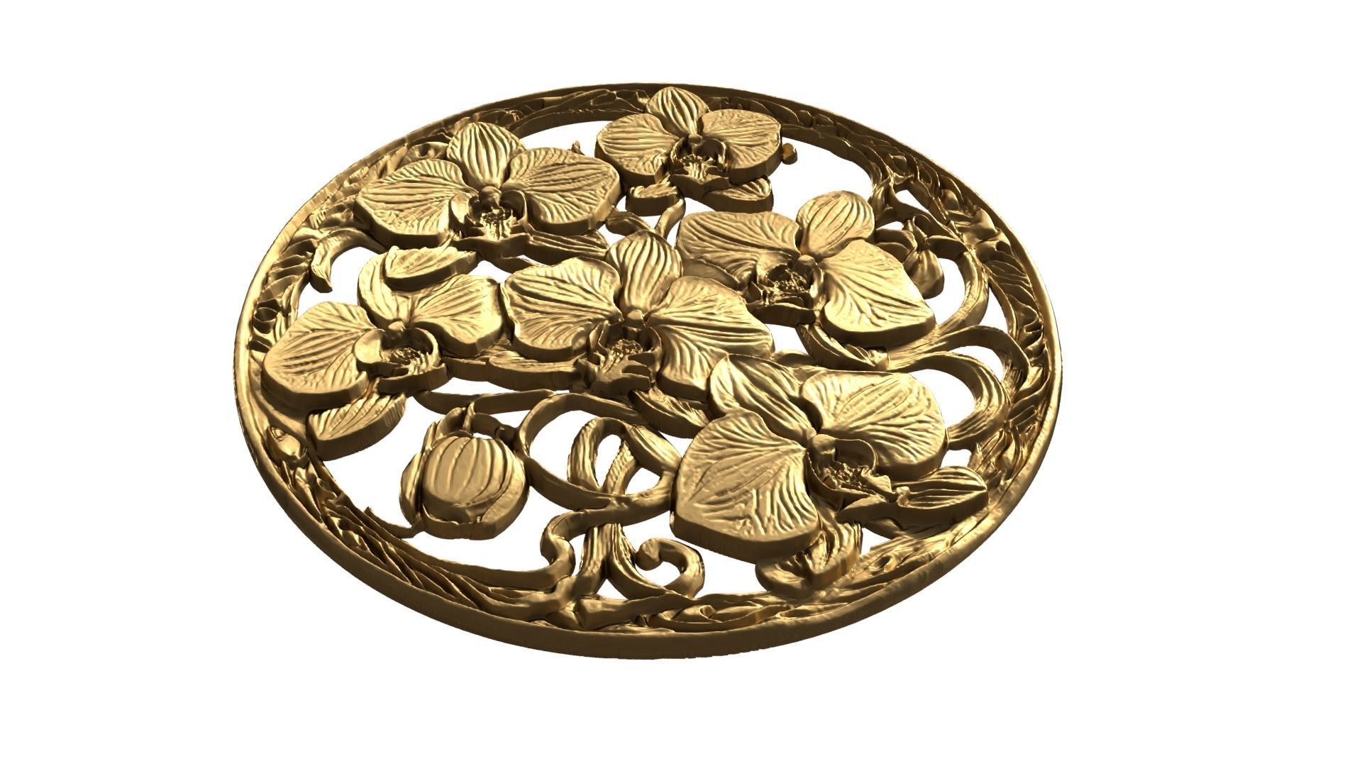 Classic circular carved decor ornament 10 3D print model_3