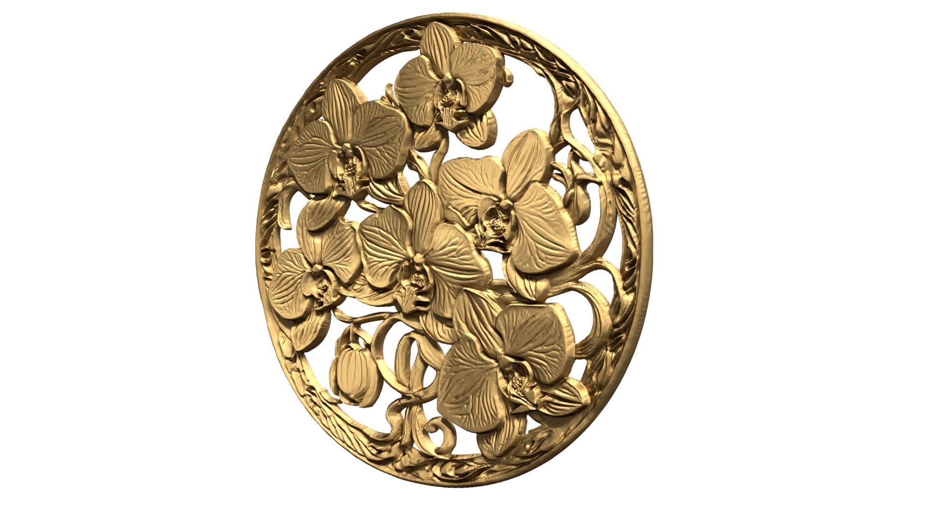 Classic circular carved decor ornament 10 3D print model_2