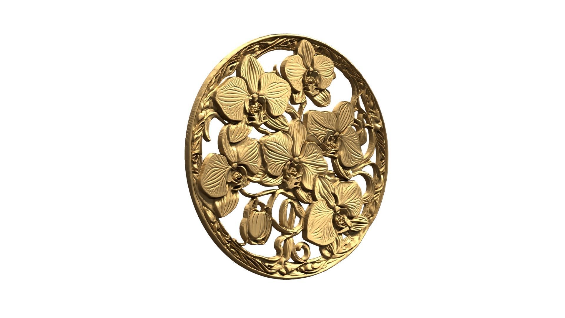 Classic circular carved decor ornament 10 3D print model_1