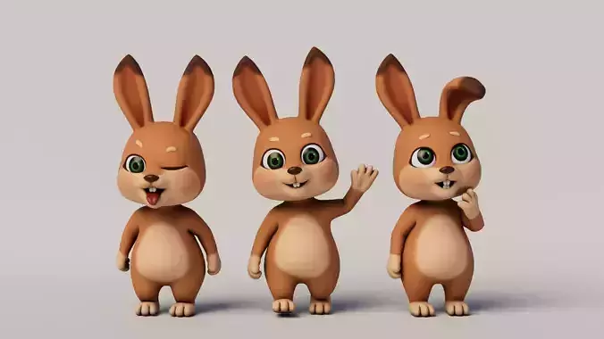 Rigged Cartoon Rabbit