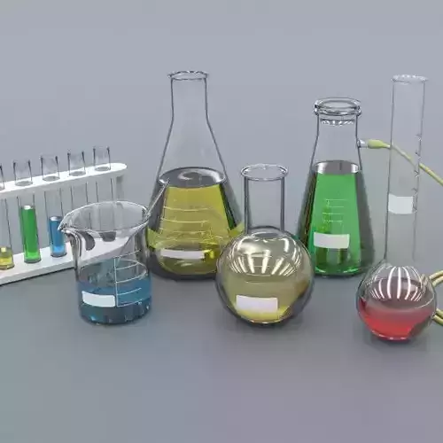 Chemical Laboratory Glassware Set 3D model