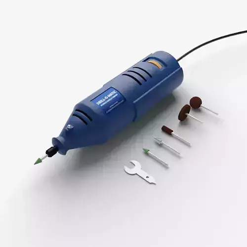 Mini-drill with accessories 3D model