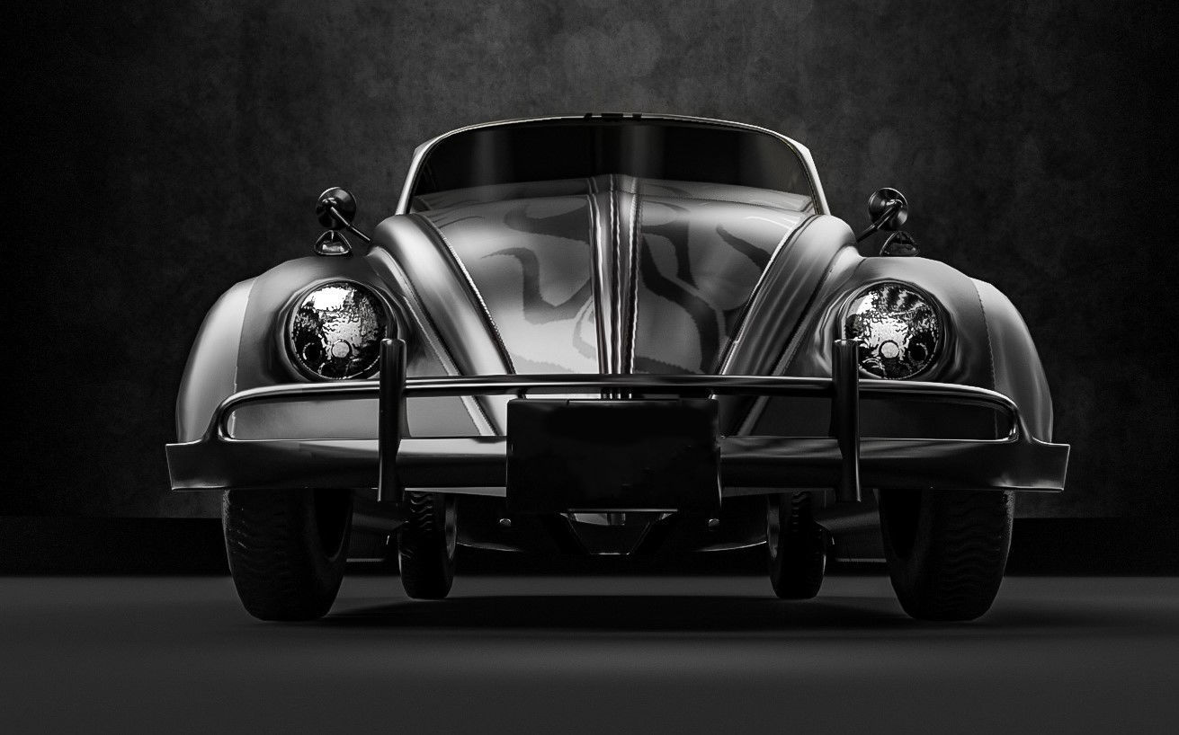 Volkswagen Beetle Low-poly 3D model_1