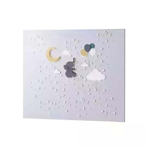 Decorative wall panel for children 3D model