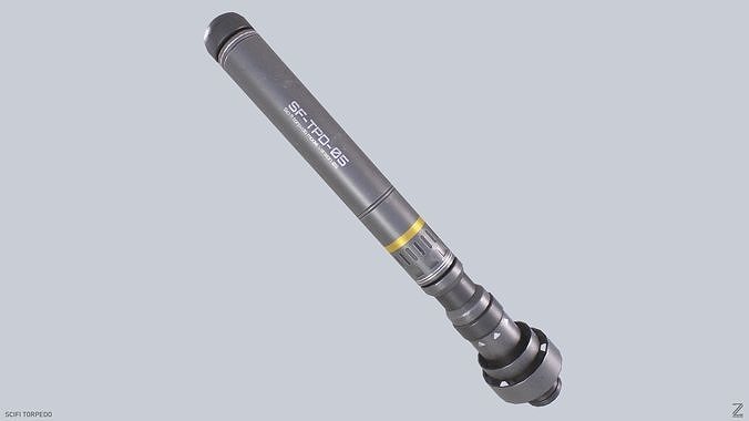 Scifi torpedo Low-poly 3D model