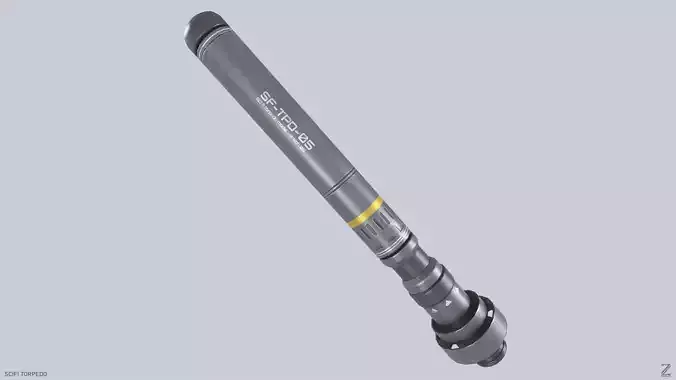 Scifi torpedo Low-poly 3D model