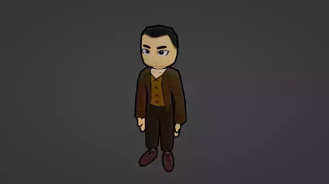 ANIMATED AND TEXTURED CARTOON MAN Low-poly 3D model