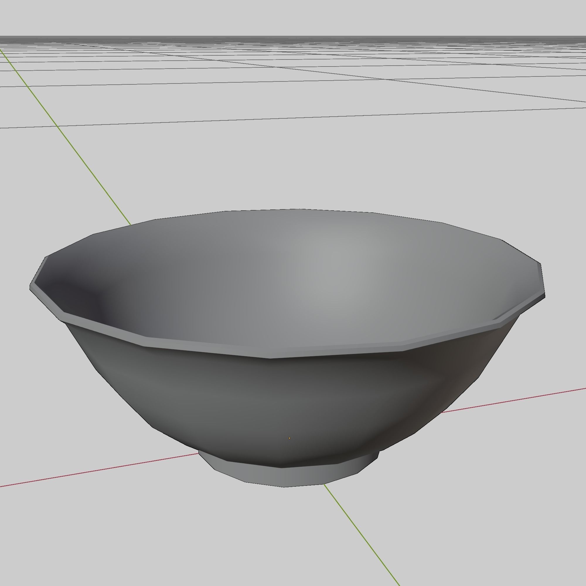Porcelain Bowl Low-poly 3D model_3