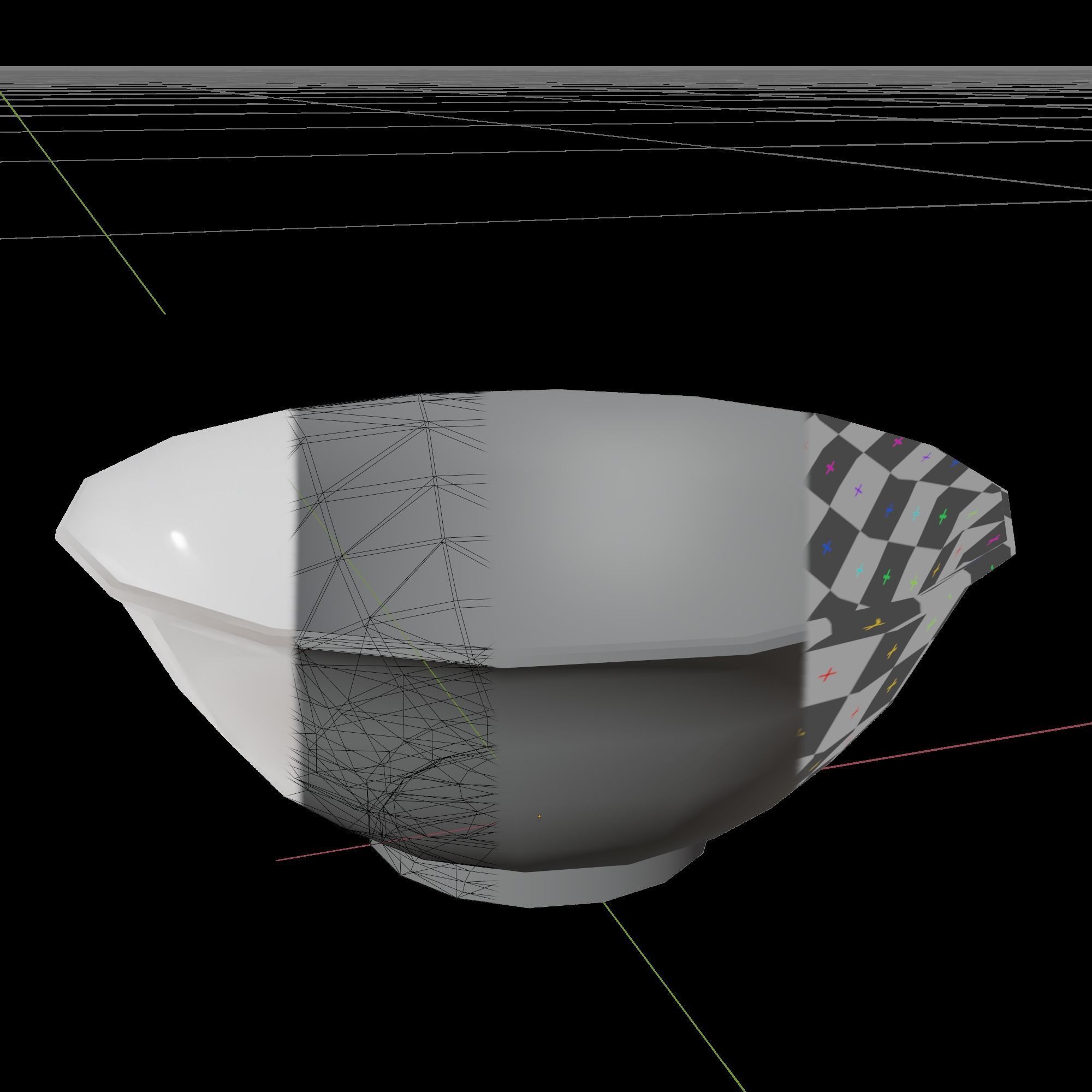 Porcelain Bowl Low-poly 3D model_1