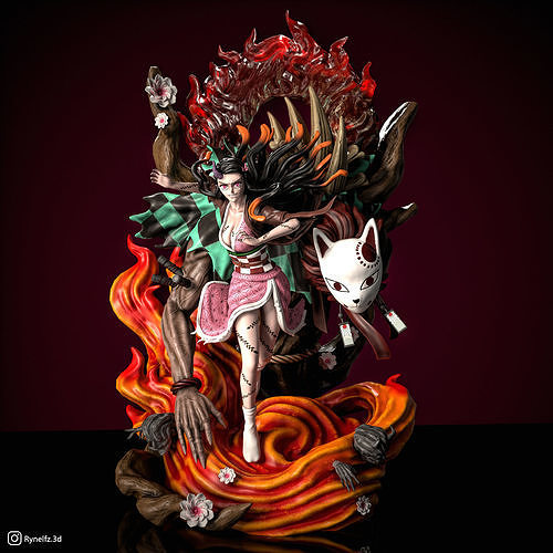 Nezuko Demon Form 3D print model 3D print model