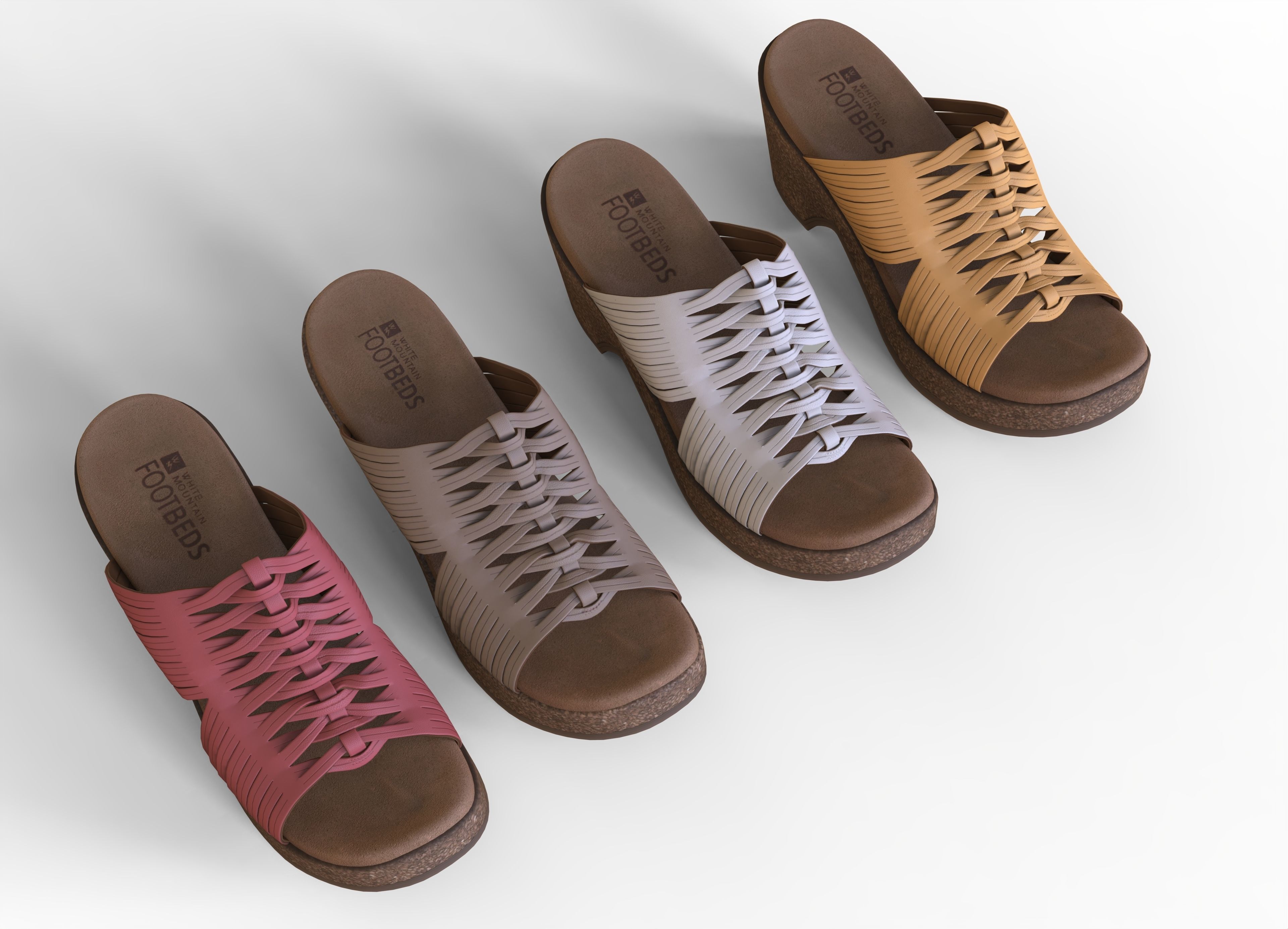 Crete Womens Clog Sandals Low-poly 3D model_1