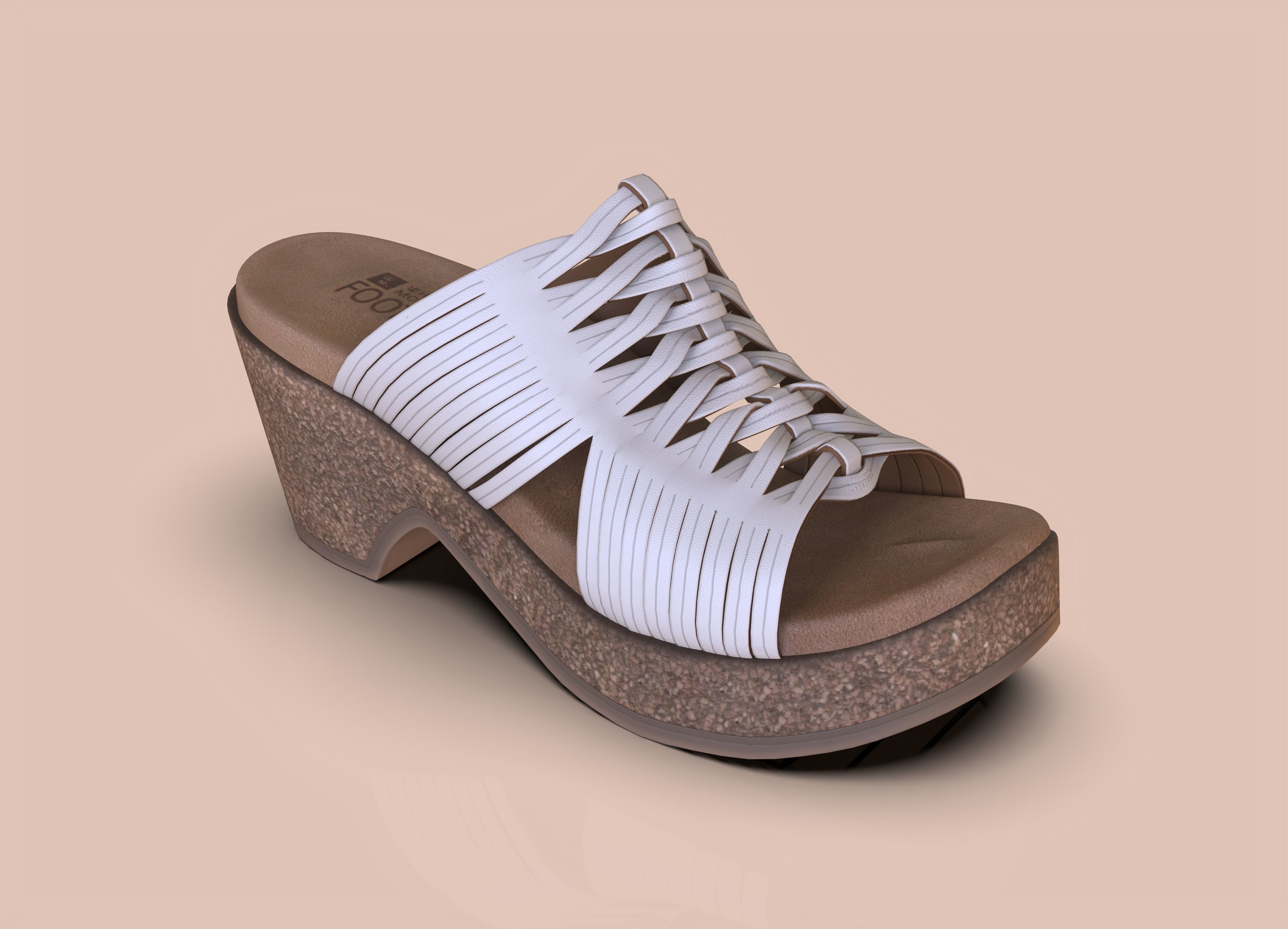 Crete Womens Clog Sandals Low-poly 3D model_24