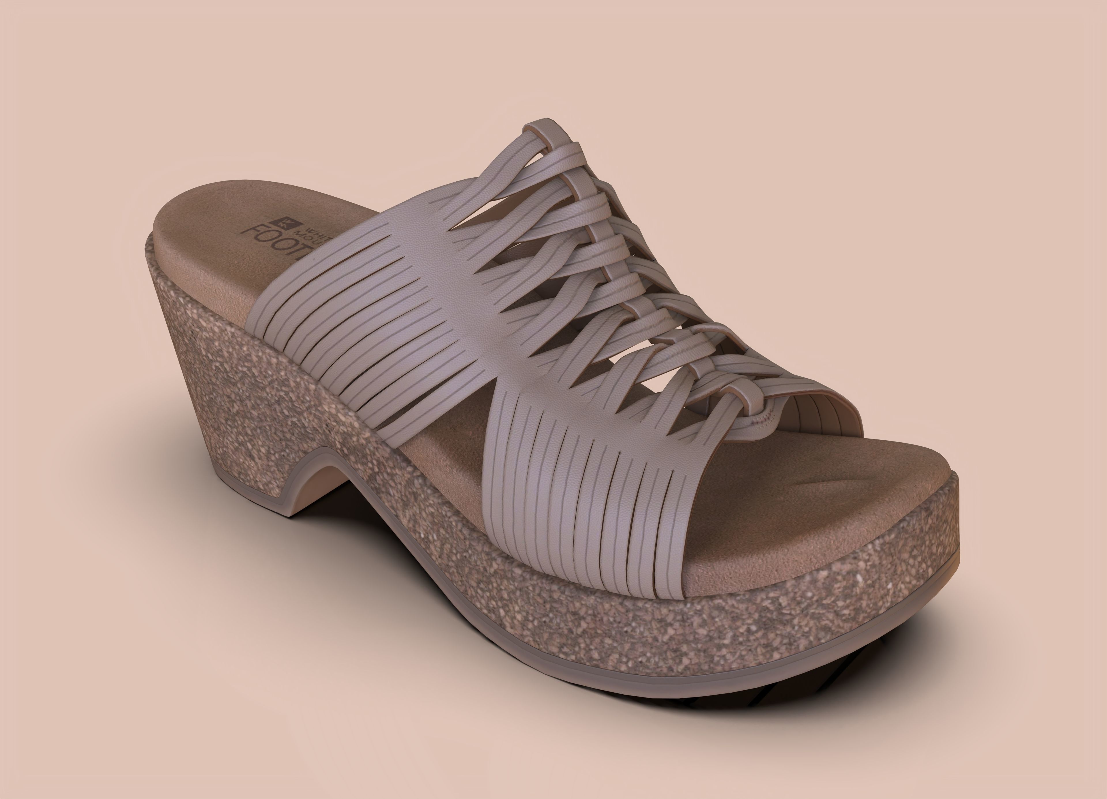 Crete Womens Clog Sandals Low-poly 3D model_25