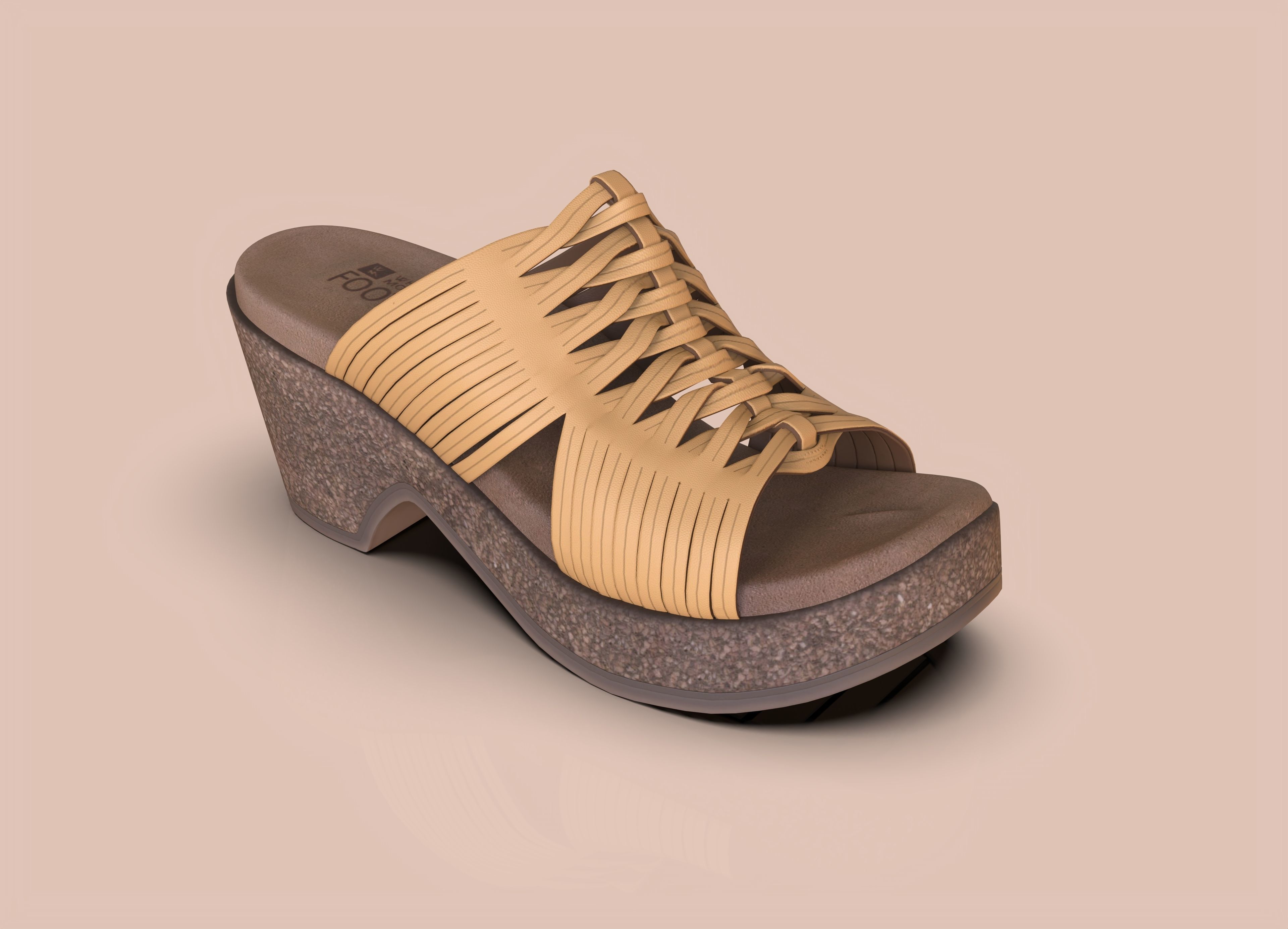 Crete Womens Clog Sandals Low-poly 3D model_23
