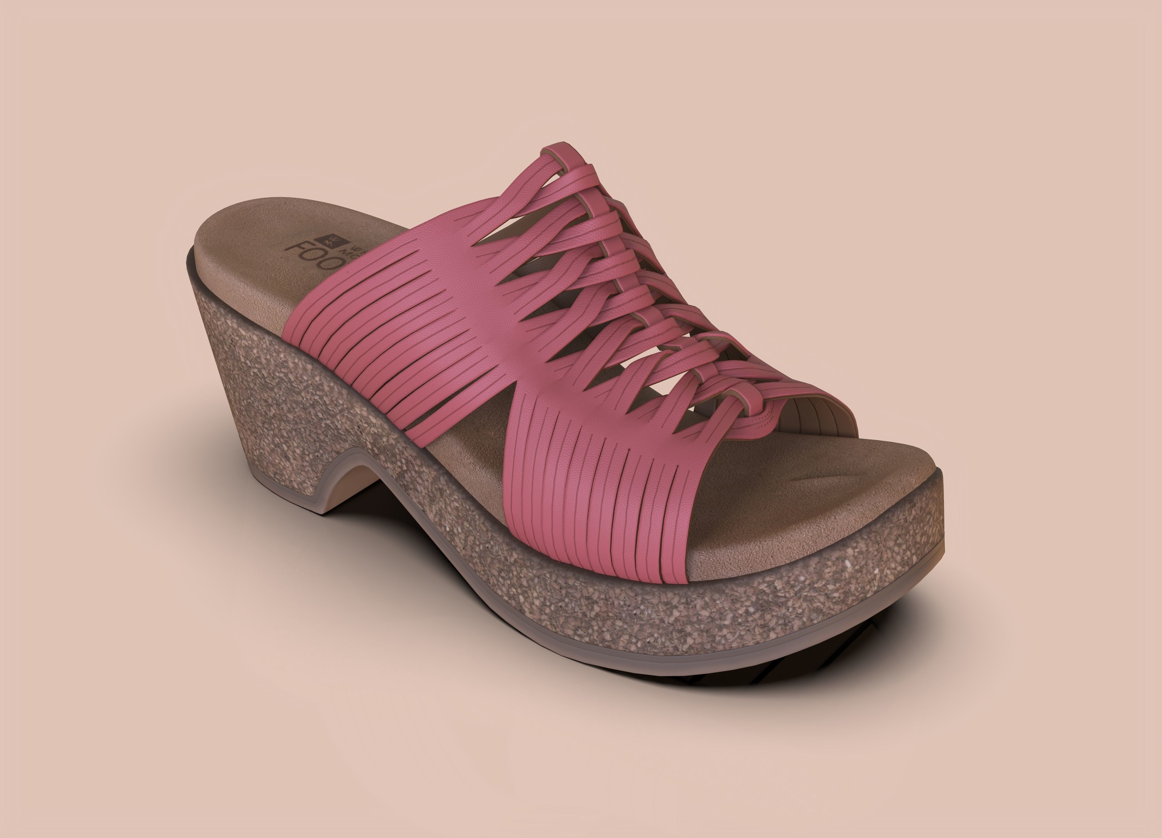 Crete Womens Clog Sandals Low-poly 3D model_26