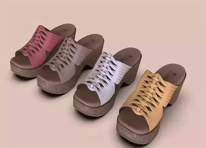 Crete Womens Clog Sandals Low-poly 3D model