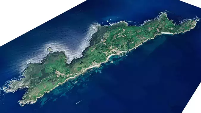 Ons Island 3d model terrain Low-poly 3D model