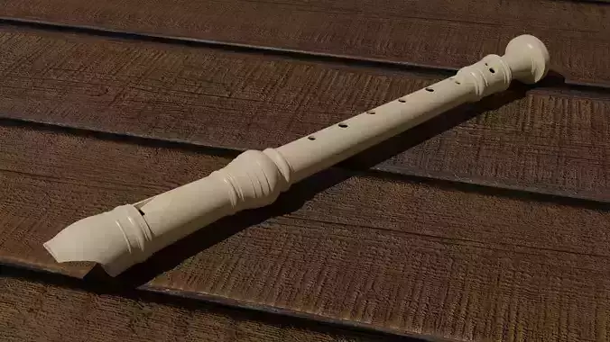 Recorder Detailed Musical Instrument Game-Ready