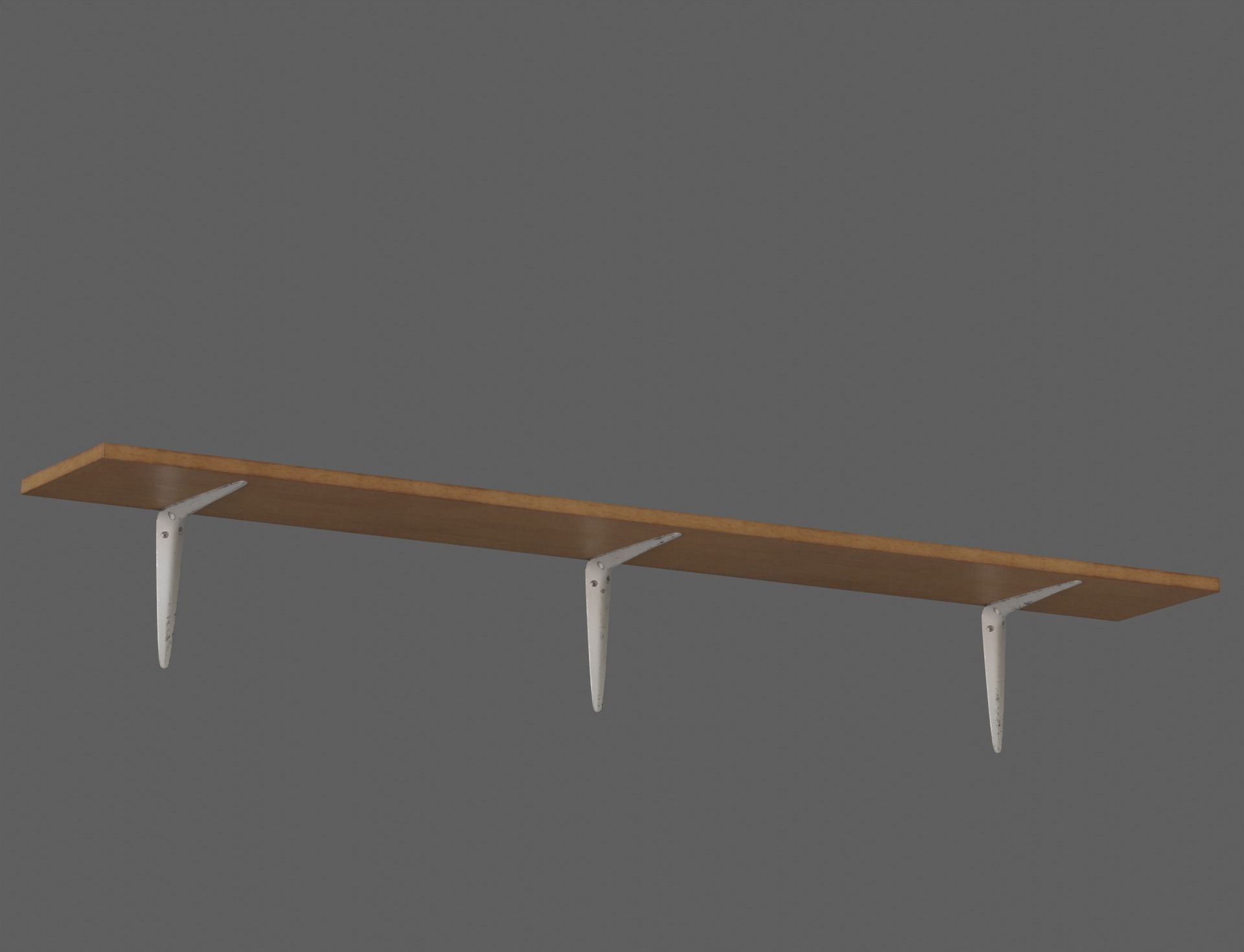 Wood Shelf Photo Frame Steel Bracket Sculpture Box Bowl Top Tiki Low-poly 3D model_5