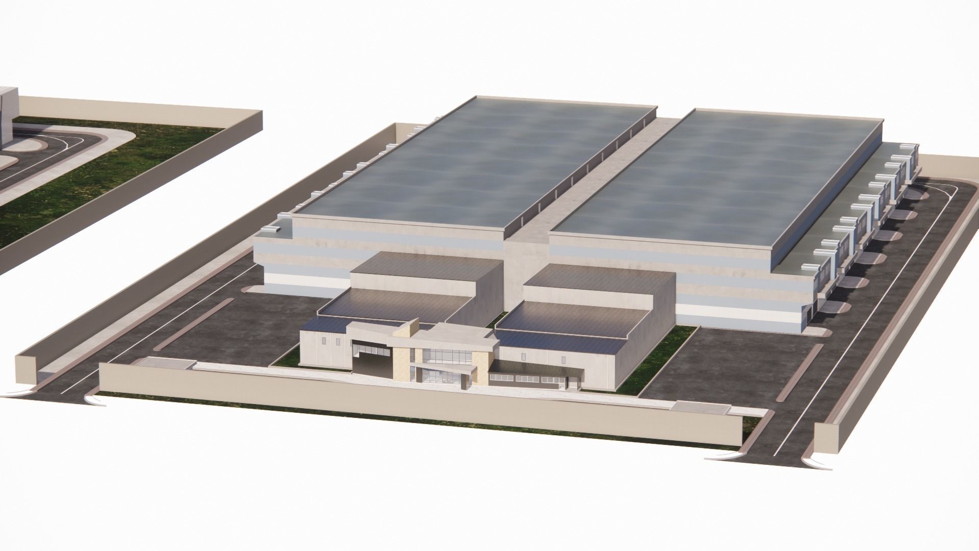 industrial area buildings Low-poly 3D model_2