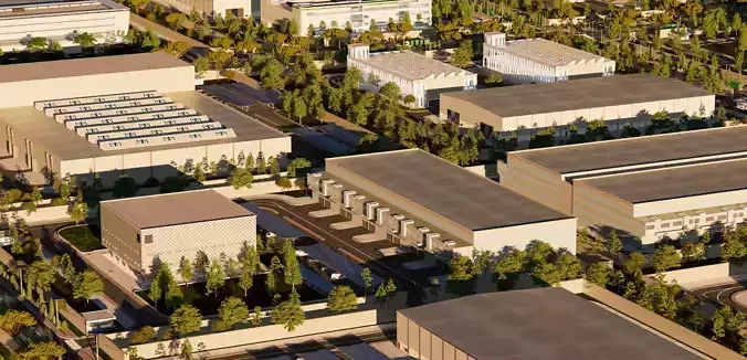 industrial area buildings Low-poly 3D model industrial area buildings Low-poly 3D model