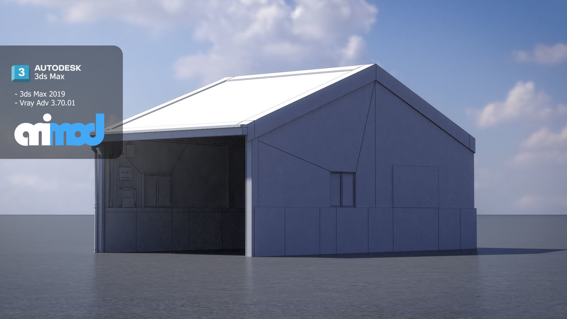 Tin Sheeted House 3D model_8