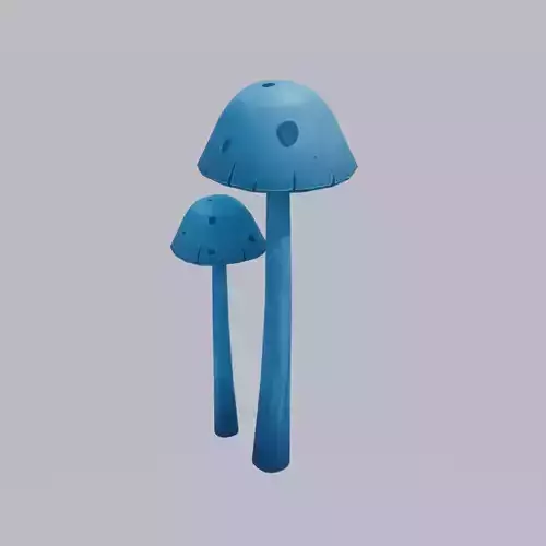 Stylized Blue Mushrooms