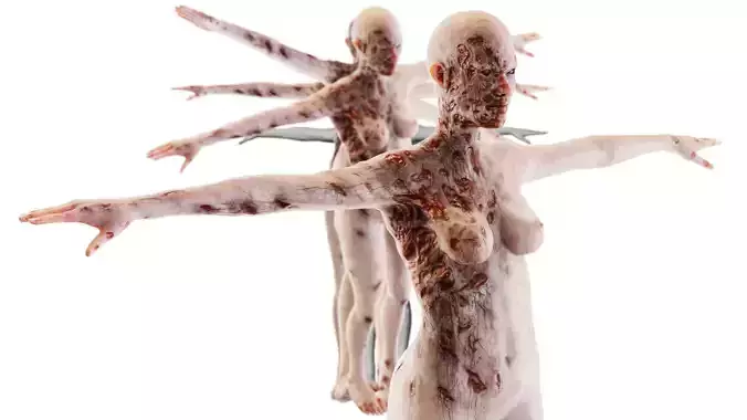 Eve of the Undead-  R-Rated Female Zombie 3D Model