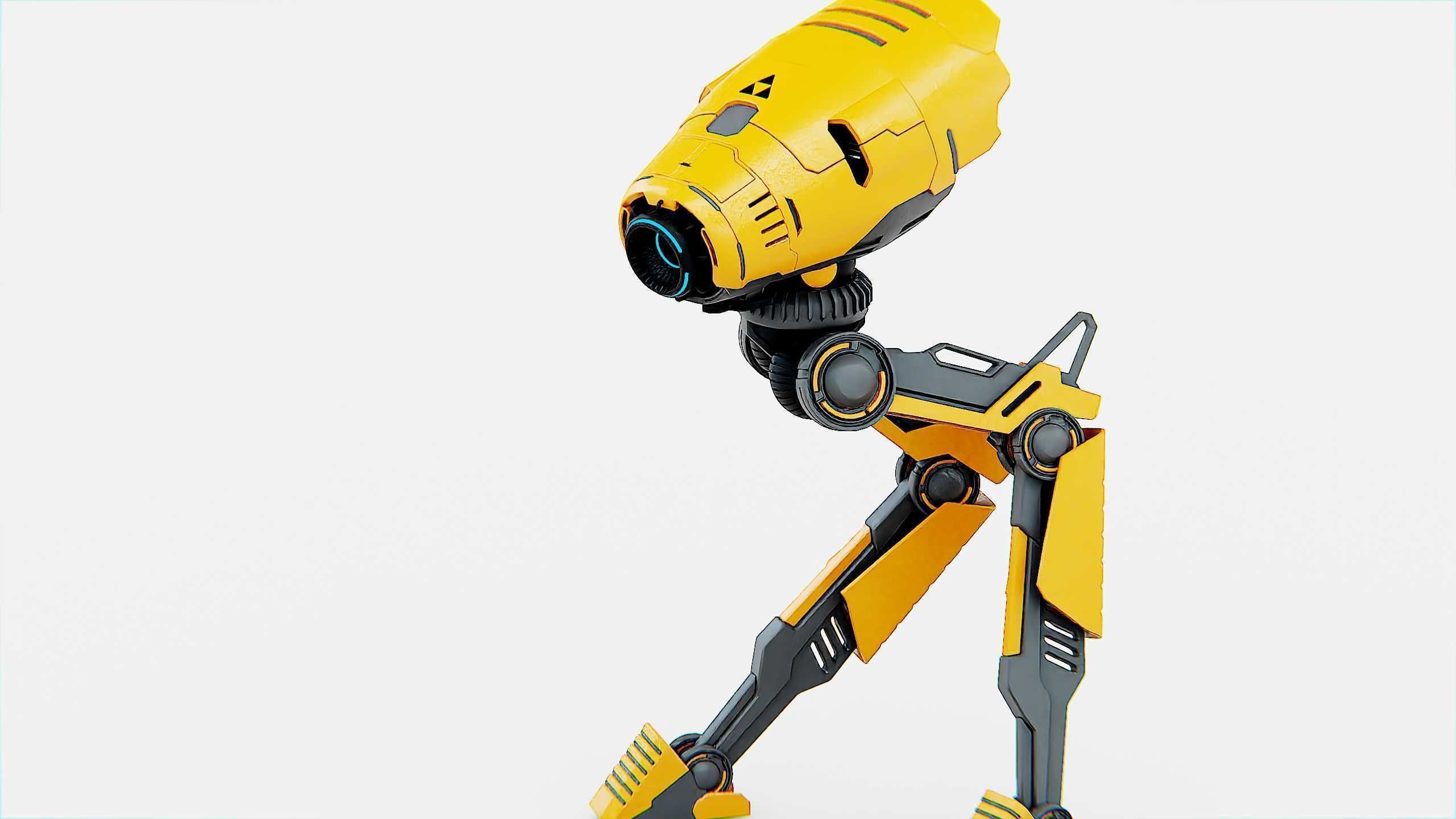 COMBAT DROID D-300 Rigged for Unreal Engine - Unity - MIXAMO 3D model_22