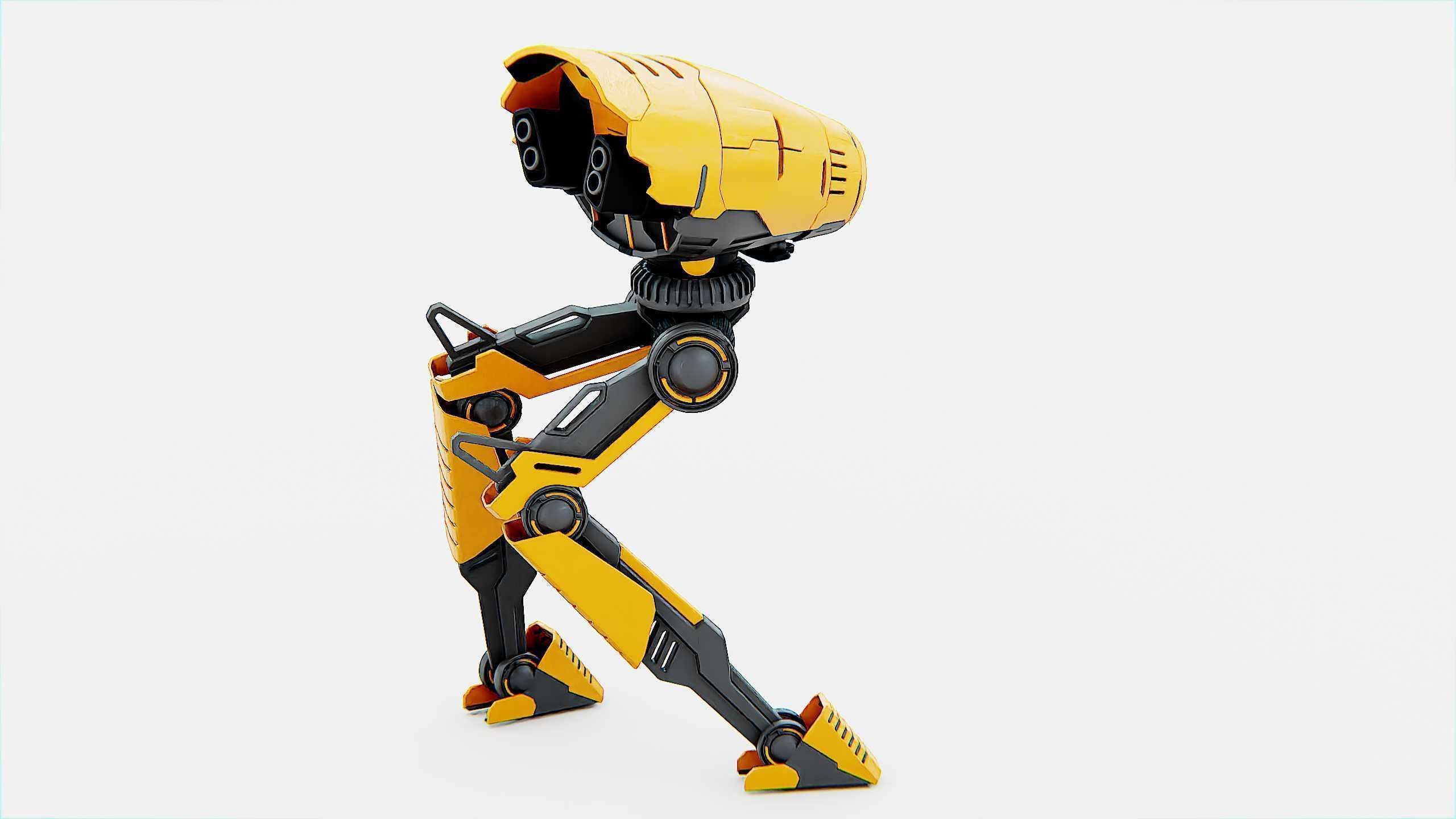COMBAT DROID D-300 Rigged for Unreal Engine - Unity - MIXAMO 3D model_8