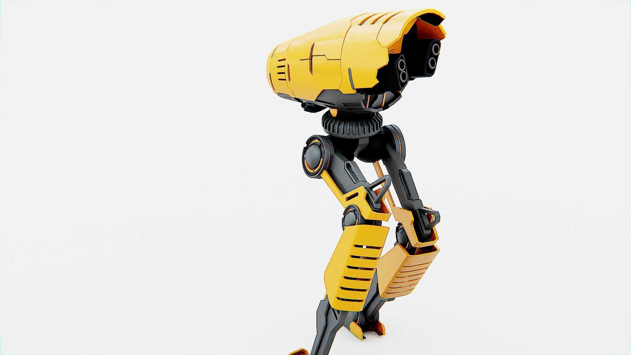 COMBAT DROID D-300 Rigged for Unreal Engine - Unity - MIXAMO 3D model_17