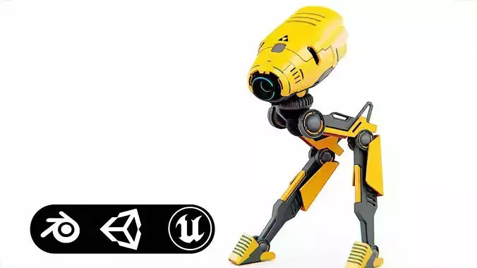 COMBAT DROID D-300  Rigged for Unreal Engine - Unity - MIXAMO 3D model