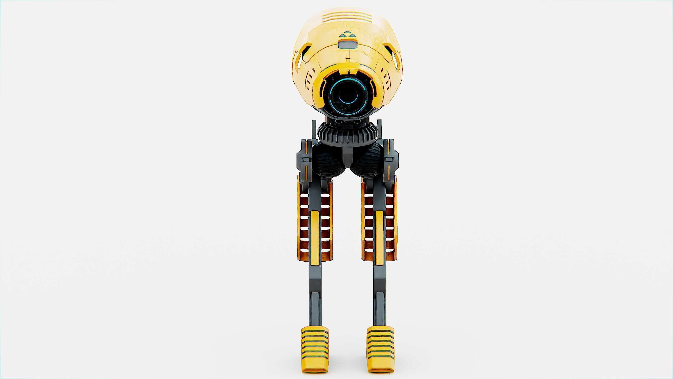 COMBAT DROID D-300 Rigged for Unreal Engine - Unity - MIXAMO 3D model_30