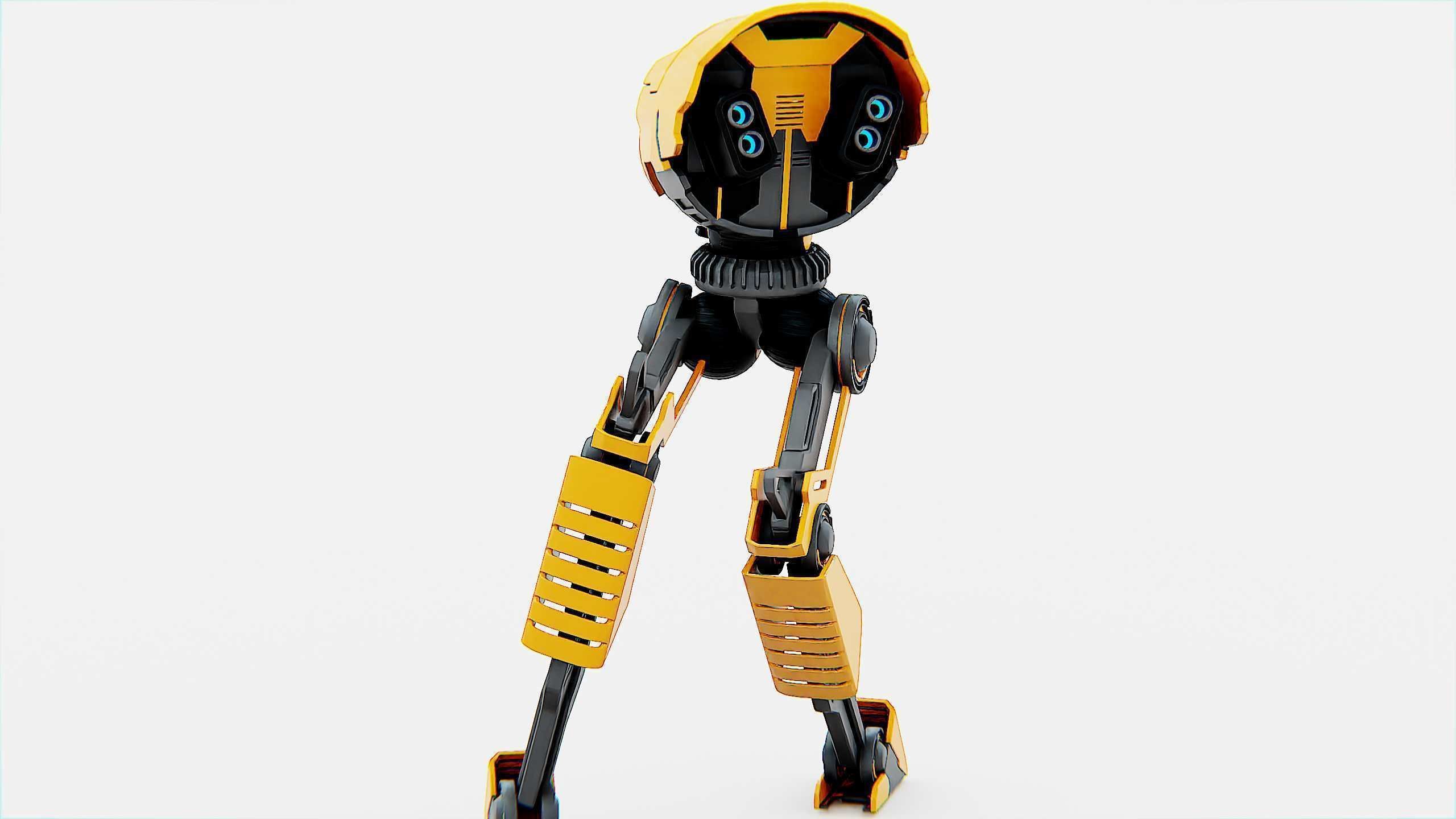 COMBAT DROID D-300 Rigged for Unreal Engine - Unity - MIXAMO 3D model_14