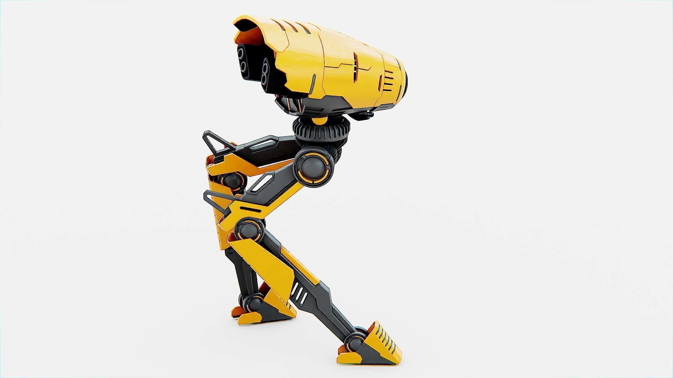 COMBAT DROID D-300 Rigged for Unreal Engine - Unity - MIXAMO 3D model_7