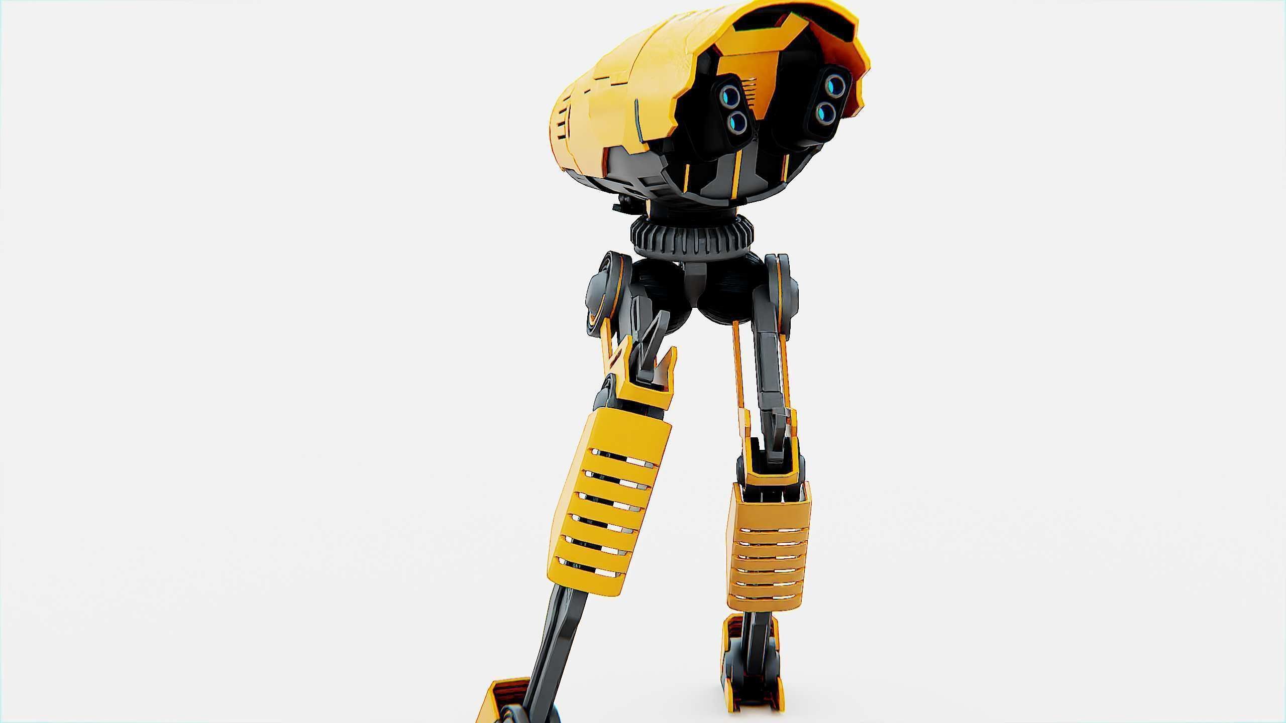COMBAT DROID D-300 Rigged for Unreal Engine - Unity - MIXAMO 3D model_15
