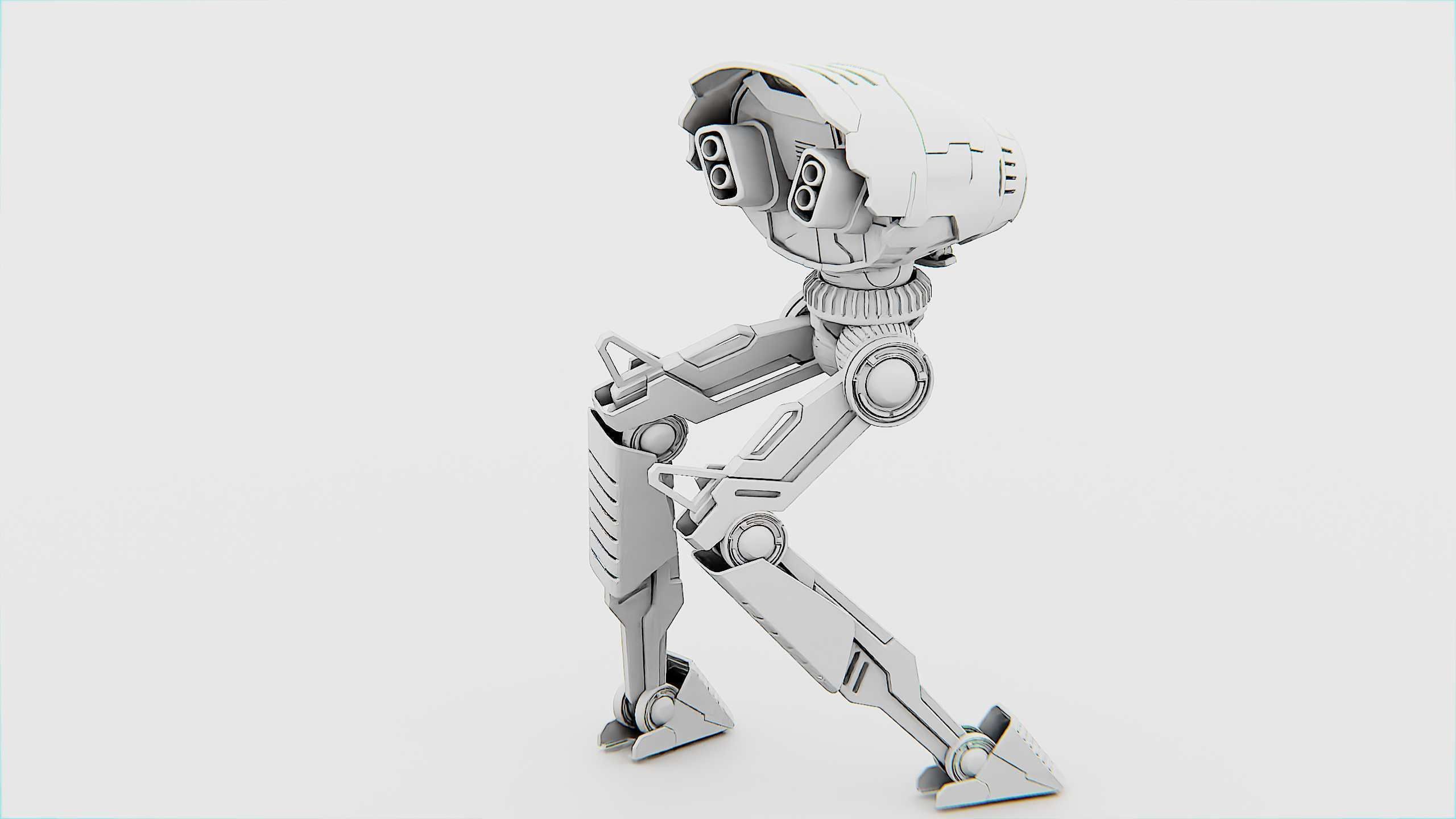 COMBAT DROID D-300 Rigged for Unreal Engine - Unity - MIXAMO 3D model_34