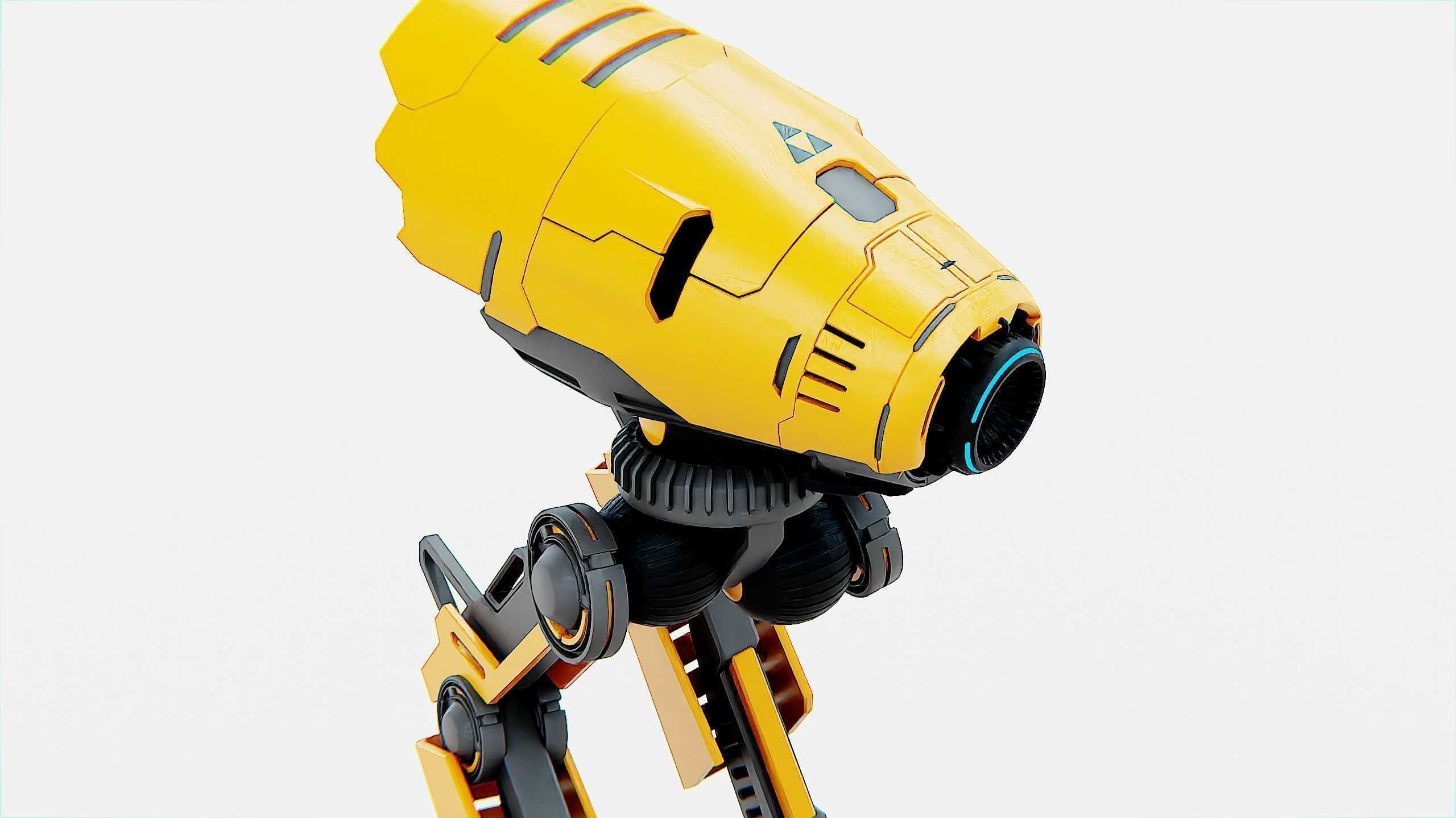 COMBAT DROID D-300 Rigged for Unreal Engine - Unity - MIXAMO 3D model_25